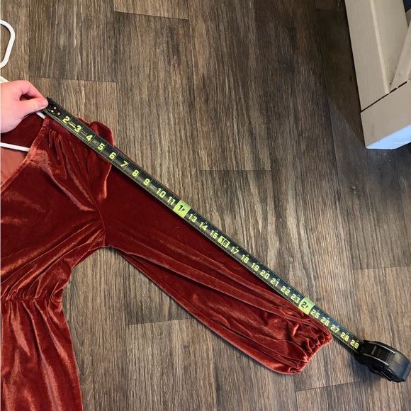 Baltic Born Women's Elegant Cinnamon Red Maxi Velvet Dress Size Large - Picture 6 of 6